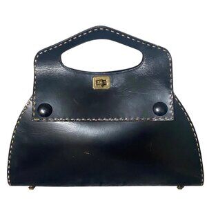 Vintage Mahler of California Leather Handbag in Black